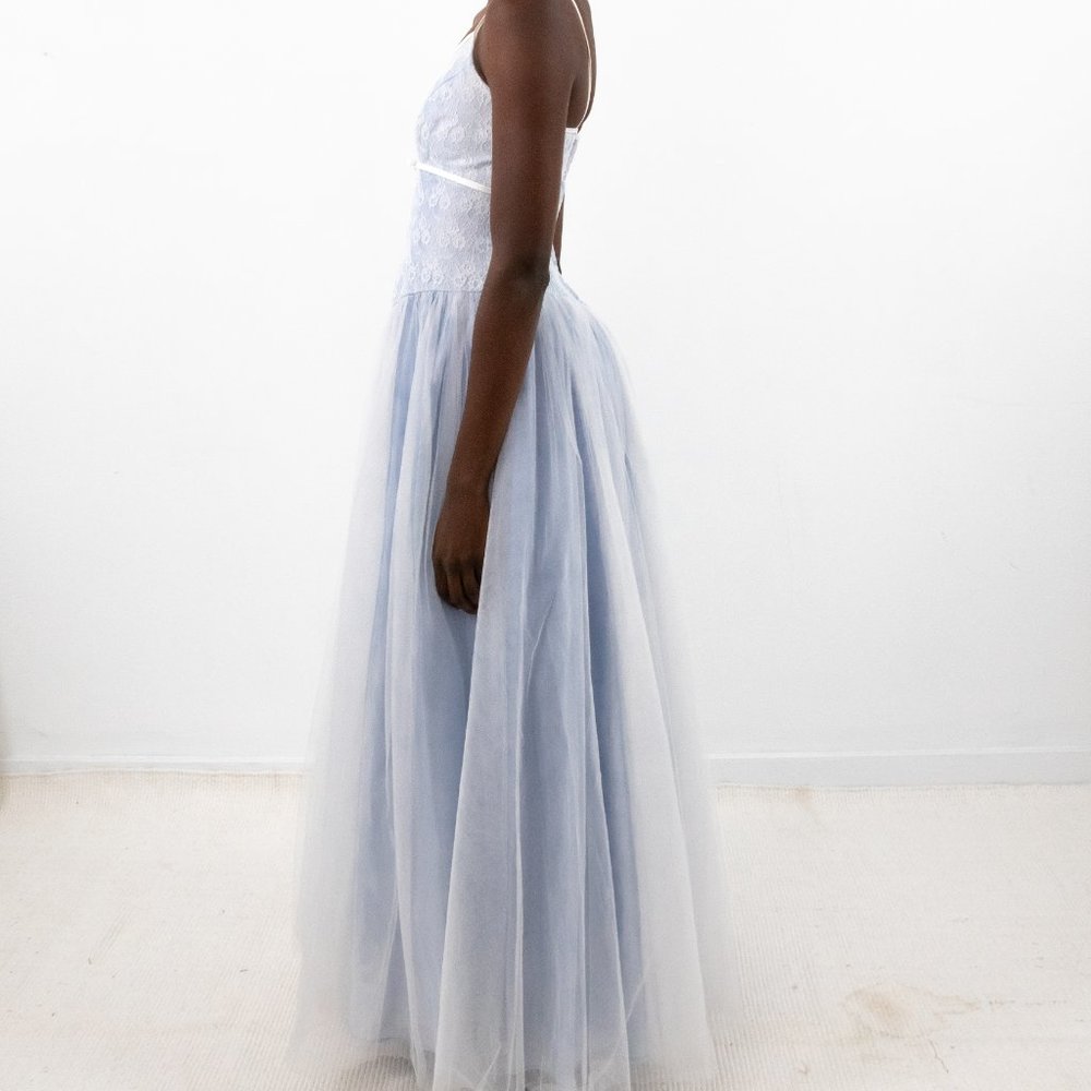 Vintage 90s 2 Cinderella Ball Gown Dress Blue - Picture 4 of 9